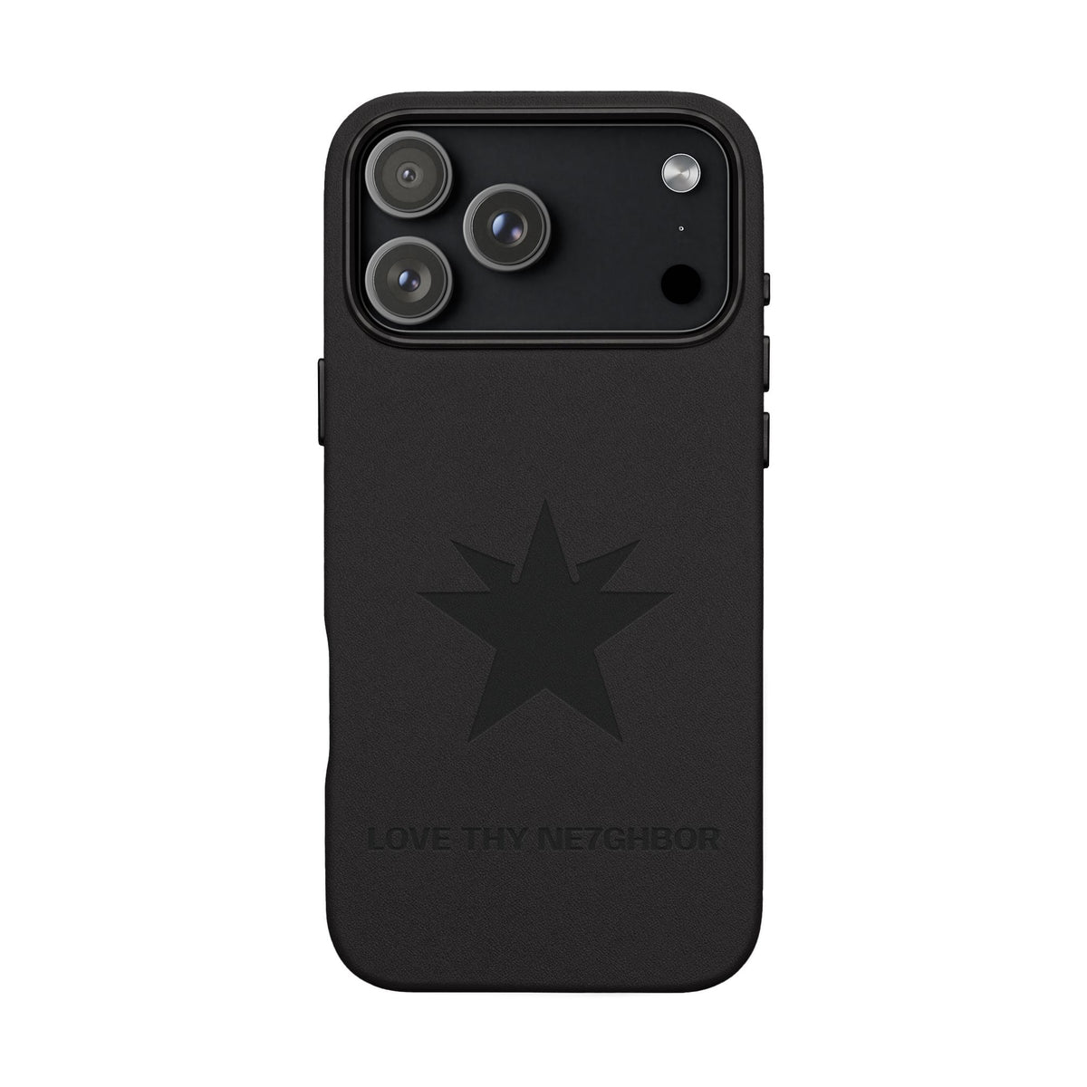 LEATHER "LOVE THY NE7GHBOR" PHONE CASE